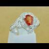 แหวนทองคำขาว Orange Red sapphire ใบเซอร์ฯ  (นน.ทอง 3.8 กรัม เพชร 28P=0.60 กะรัต พลอย 1P=1.30 กะรัต)  ราคา : 27,000 บาท