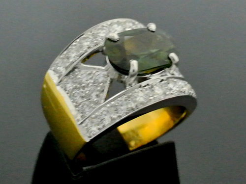 ǹGreen Sapphire  ͧ / Gold:   9.2   / g  ྪ / Diamond:    30P=1.36  ѵ / ct   Ҥ / Price:    56,000     ҷ / Bath
